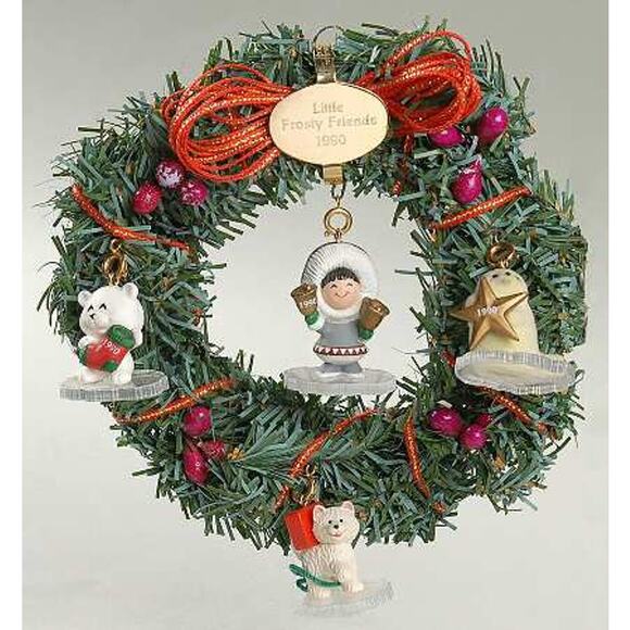 Hallmark Keepsake "Little Frosty Friends" Wreath with Ornaments Set - Picture 2 of 9